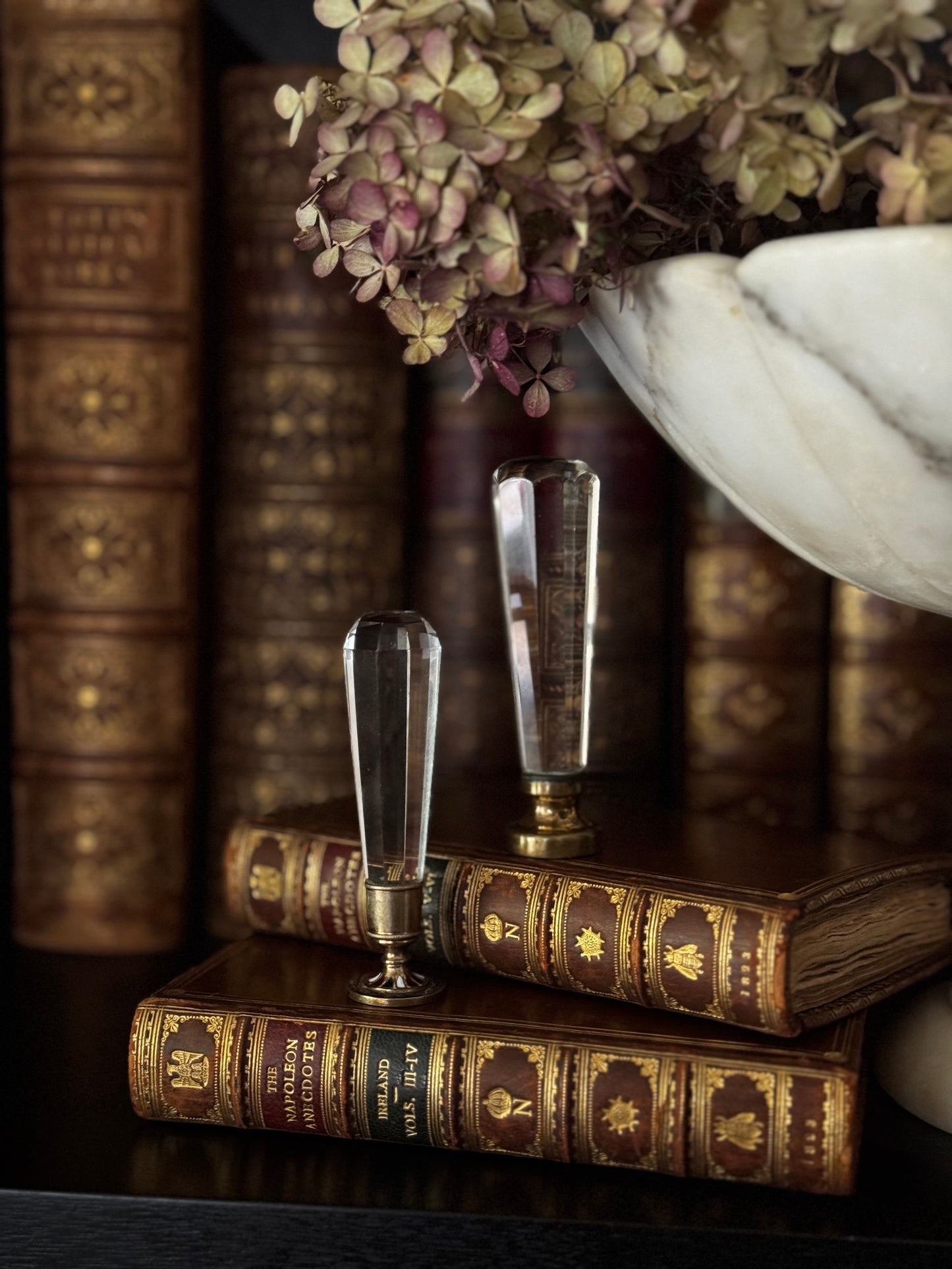 Antique Crystal & Bronze Wax Seal Stamp
