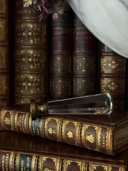 Antique Crystal & Bronze Wax Seal Stamp